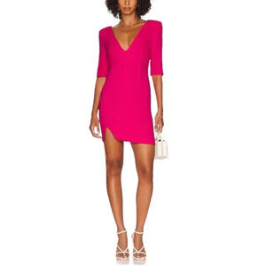 Lita by Ciara Pink Sculptural Plunge Front Slit Mini Dress M